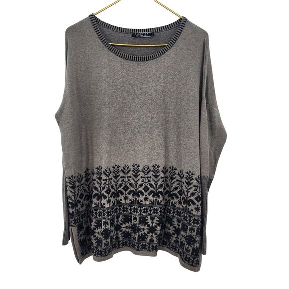 Peruvian Connection Floral Longer Length Tunic 100% Pima Cotton‎ Sweater Small - Picture 1 of 10